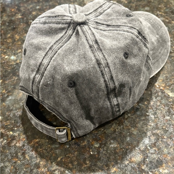 Gray Washed Cap with Embroidered Design - Picture 3 of 3